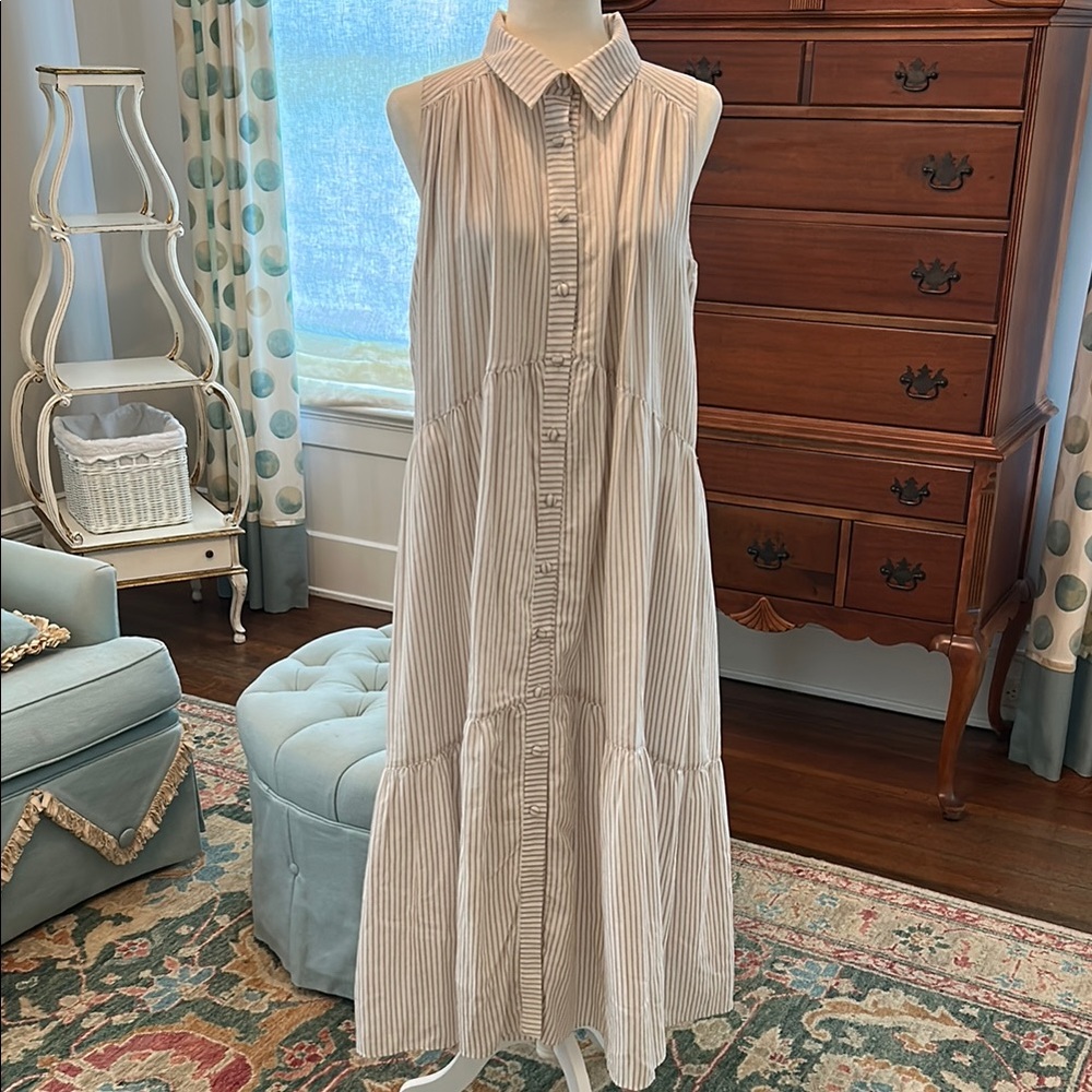 Striped Sleeveless Maxi Dress